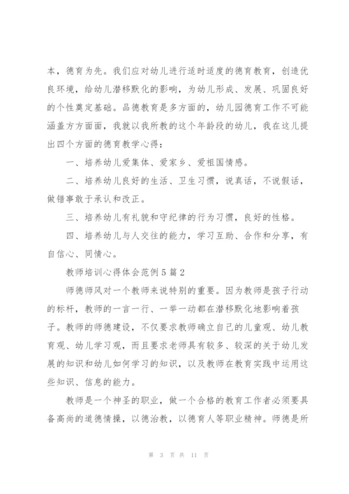 教师培训心得体会范例5篇.docx