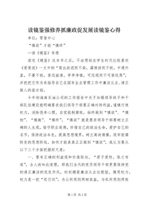 读镜鉴强修养抓廉政促发展读镜鉴心得_1.docx