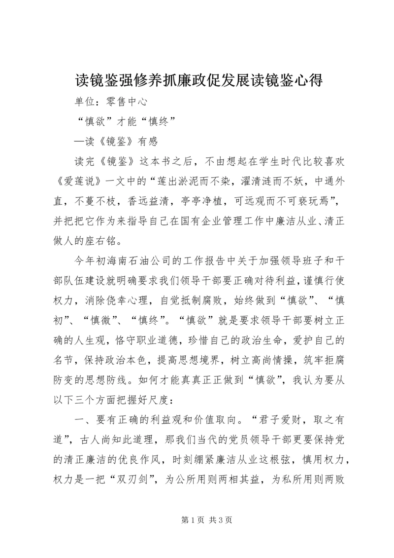 读镜鉴强修养抓廉政促发展读镜鉴心得_1.docx