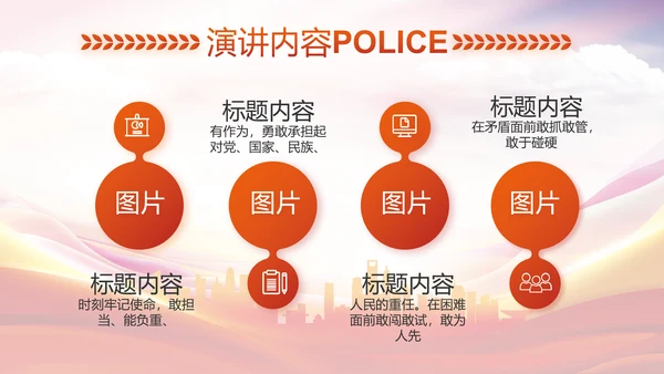 红色大气公安警察培训动态PPT