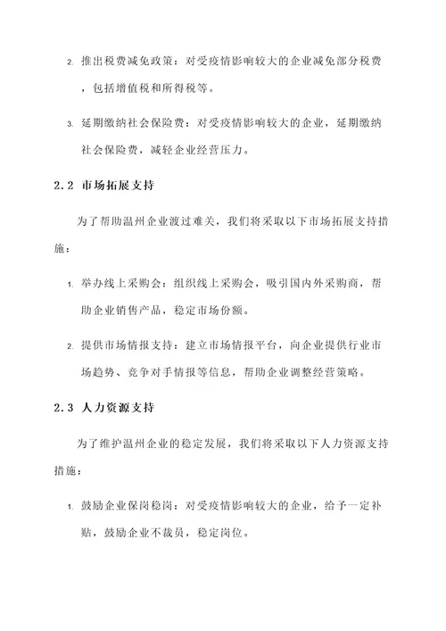 温州企业纾困政策措施方案