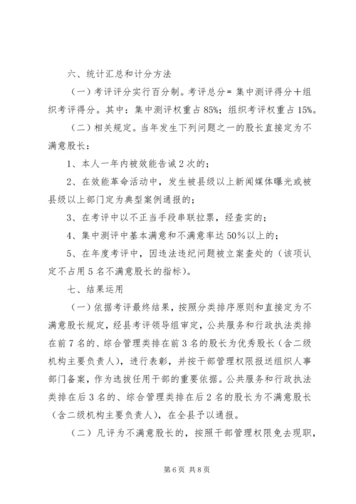 股长民主考评指导方案.docx