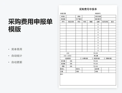 采购费用申报单模版