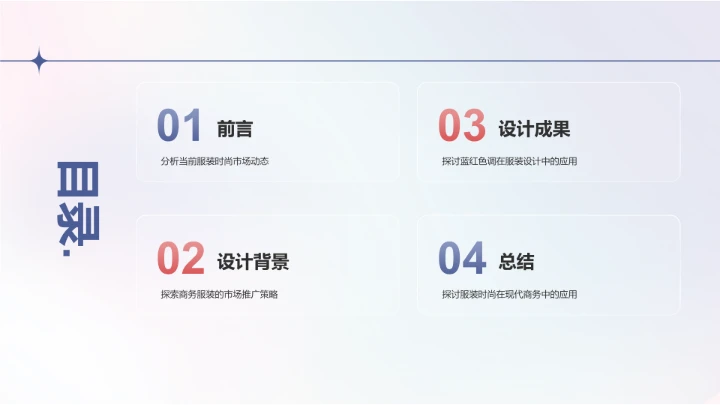 蓝色商务风服装时尚PPT模板