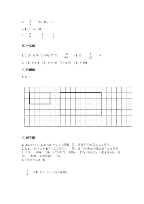 人教版六年级下册数学期末测试卷精品及答案.docx