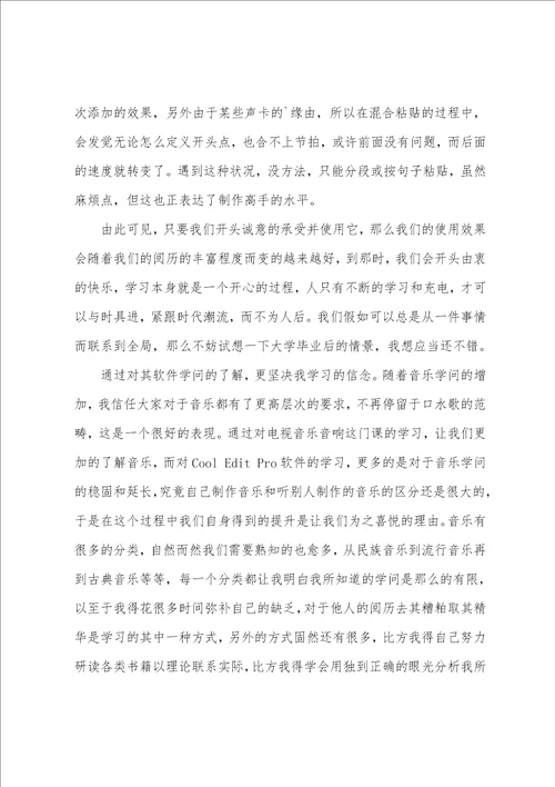 音乐实习报告范文