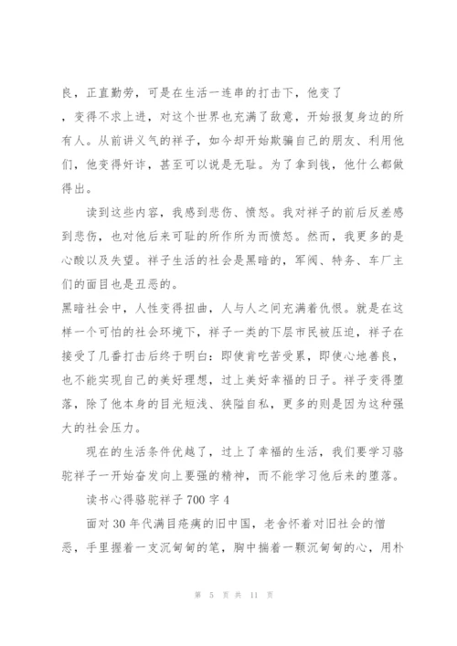 骆驼祥子小说读书心得700字5篇.docx