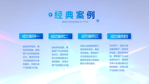 蓝色公司简介企业宣传工作总结PPT