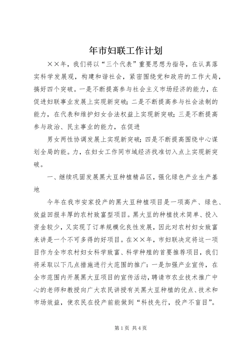 年市妇联工作计划 (4).docx