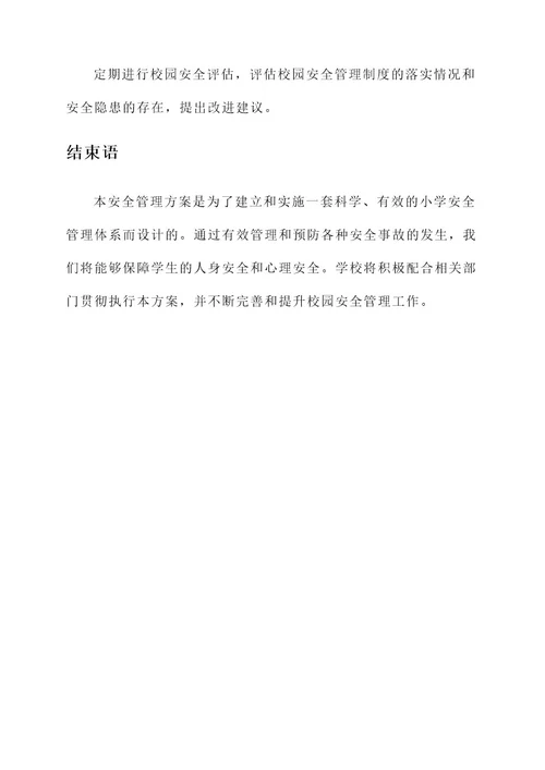 希望小学安全管理方案