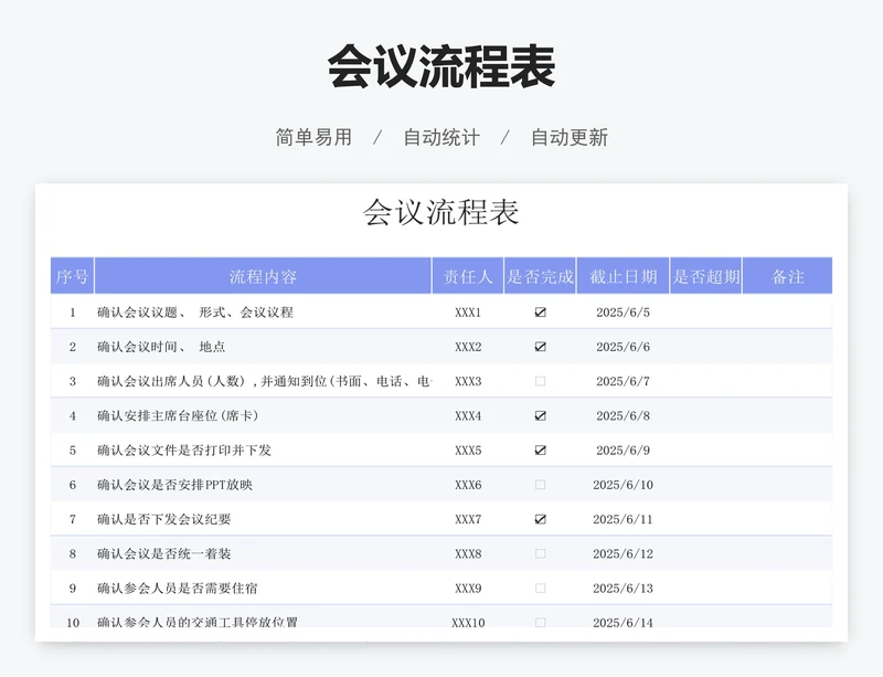 会议流程表
