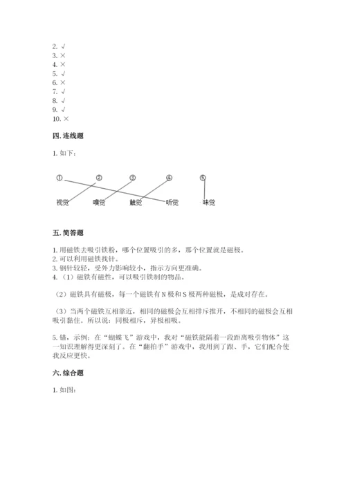 教科版二年级下册科学期末测试卷附参考答案（轻巧夺冠）.docx