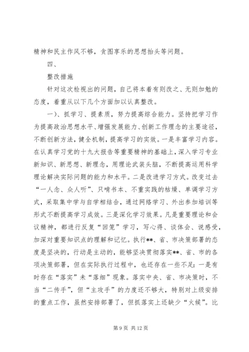 十九大新主题民主生活会对照检查 (4).docx