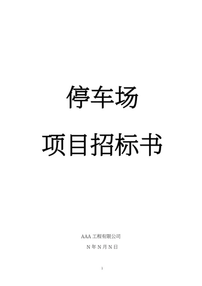 停车场项目招标书word模板
