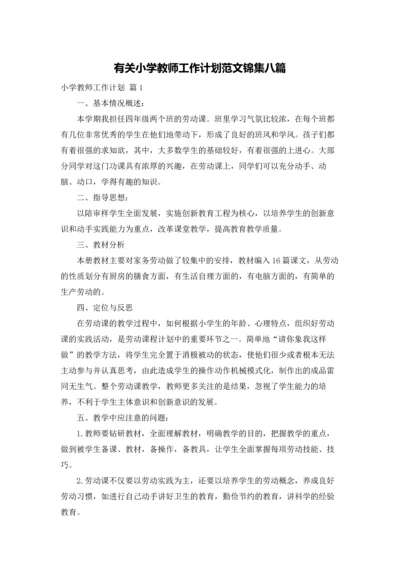 有关小学教师工作计划范文锦集八篇.docx