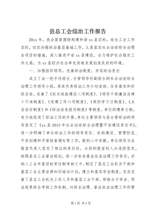 县总工会综治工作报告.docx