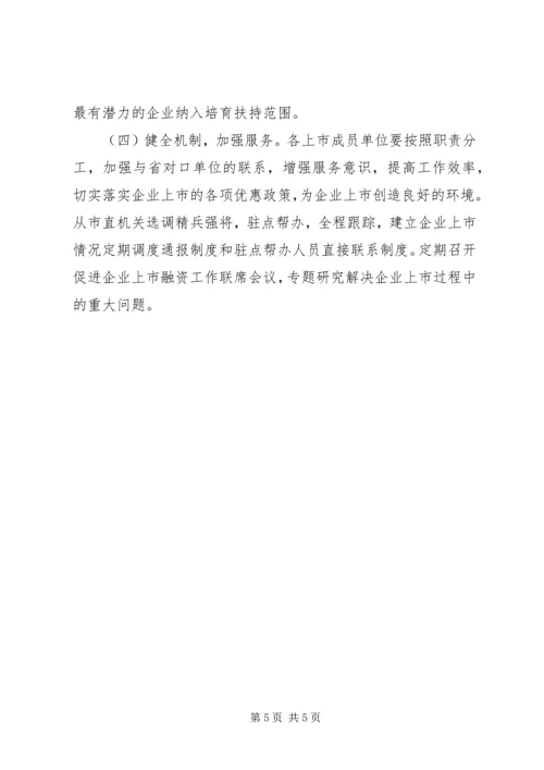 企业上市融资安排意见.docx