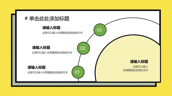 黄绿孟菲斯粗线条几何PPT模板
