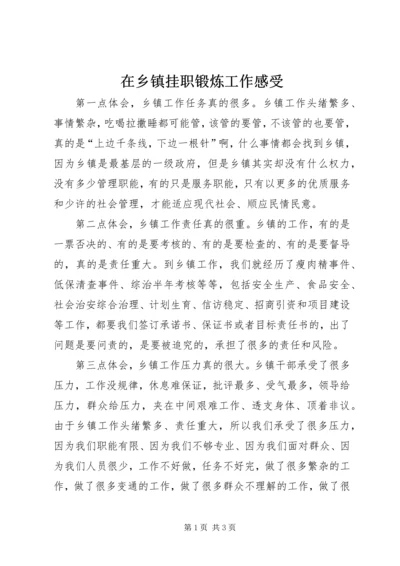 在乡镇挂职锻炼工作感受.docx