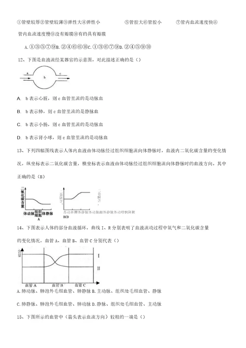 血液循环专题练习及答案