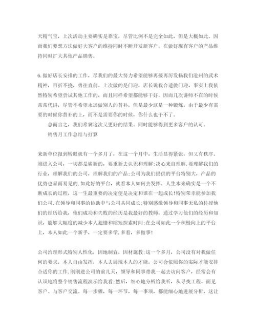 精编工作总结销售月工作总结与参考计划范文.docx