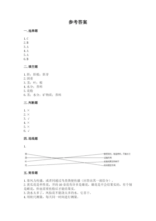 科学四年级下册第一单元《植物的生长变化》测试卷带答案（培优b卷）.docx