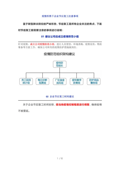 疫情形势下企业节后复工注意事项.docx