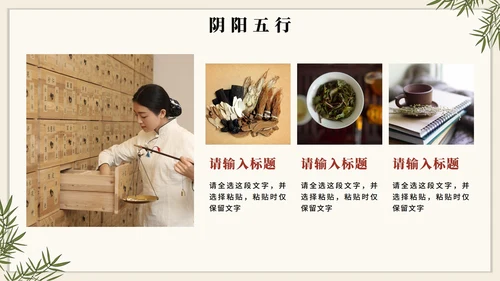 手绘插画中国风中医药传统文化介绍PPT模板