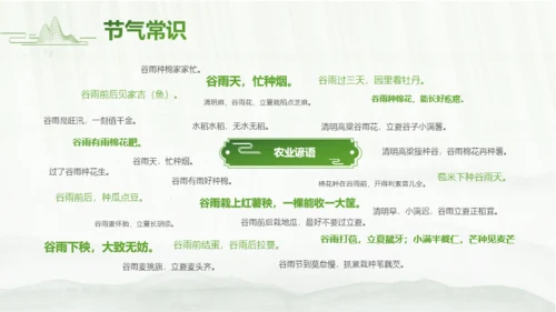简约绿色中国风二十四节气谷雨PPT模板
