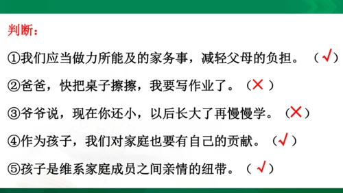 【期末复习】统编版道德与法治4年级上册第2单元为父母分担复习课件（25张PPT）