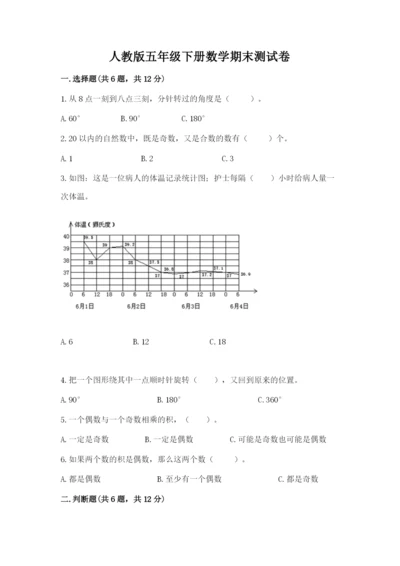 人教版五年级下册数学期末测试卷附完整答案（易错题）.docx