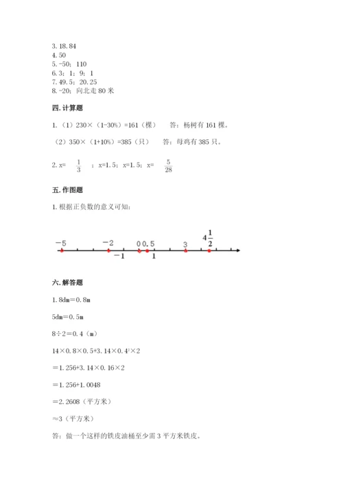城步苗族自治县六年级下册数学期末测试卷及完整答案一套.docx
