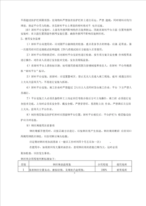 悬挑式卸料钢平台监理实施细则