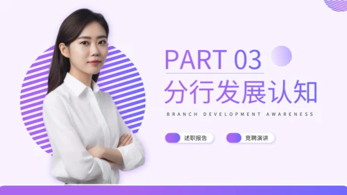 紫色渐变风银行行长竞聘述职PPT