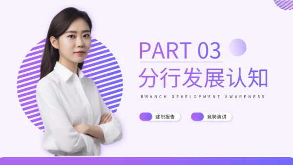 紫色渐变风银行行长竞聘述职PPT