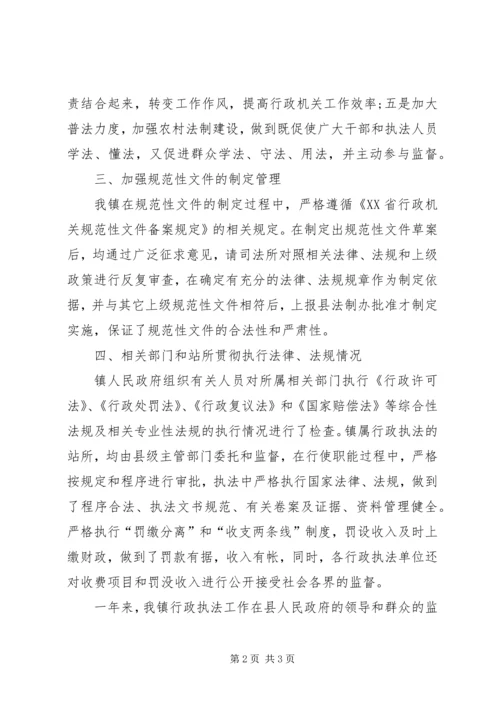 乡镇行政执法责任制自查自评报告.docx