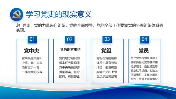 蓝色大气党支部党建述职报告动态PPT