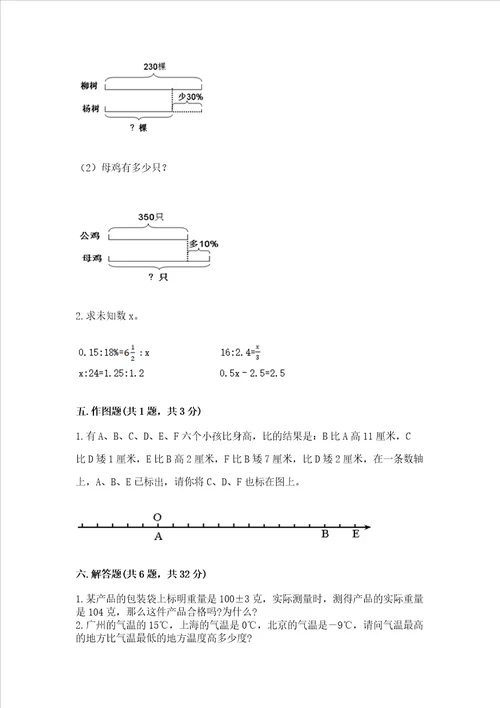 小学数学六年级下册期末测试卷附参考答案【突破训练】