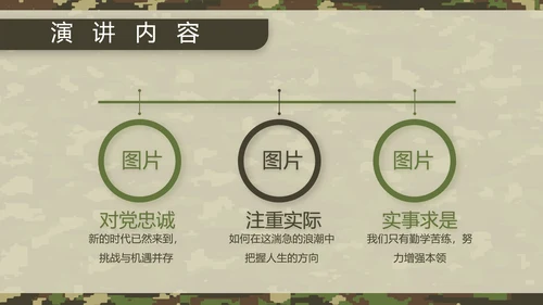 迷彩风八一军事部队军人述职报告动态PPT模板