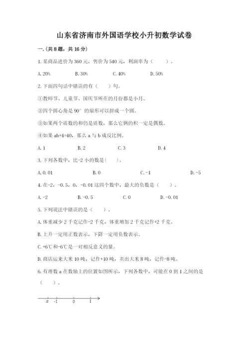 山东省济南市外国语学校小升初数学试卷（综合题）.docx