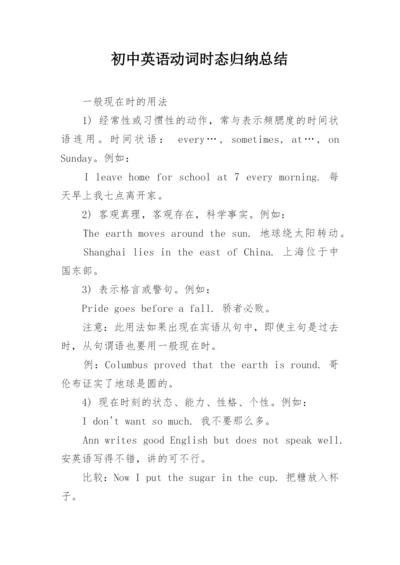 初中英语动词时态归纳总结.docx