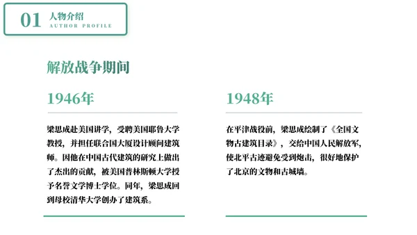 认识教学梁思成了解名人介绍PPT模板