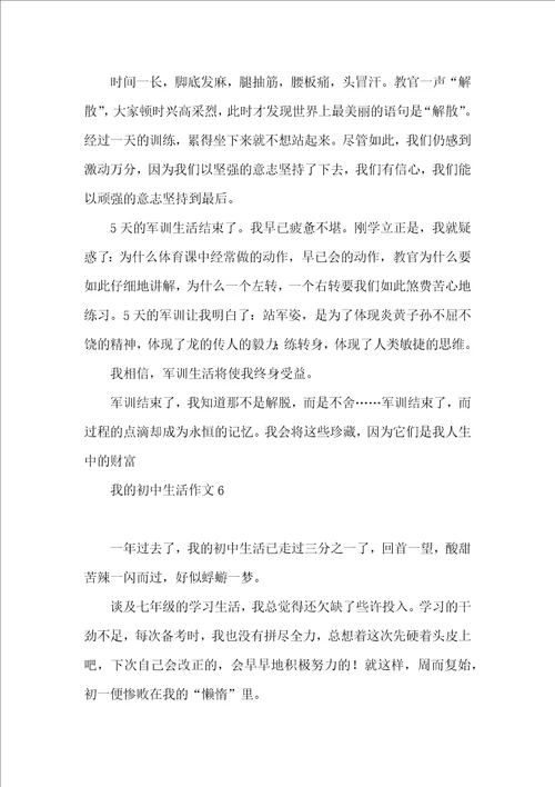 我的初中生活作文精