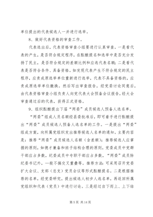 县乡镇党委换届XX县区党代表选举工作会议培训讲话.docx