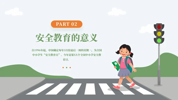 全国中小学安全教育日过马路ppt模板