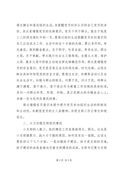 浅谈如何做好小型支部的党建工作.docx