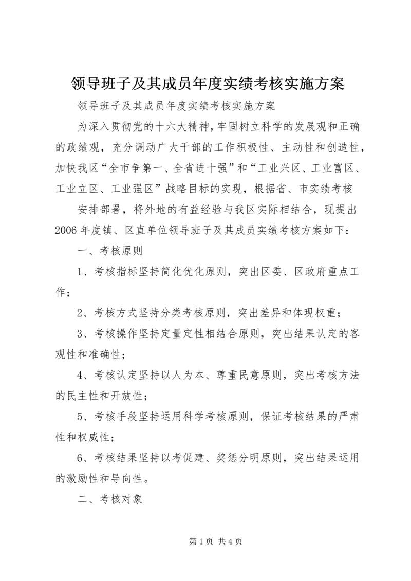 领导班子及其成员年度实绩考核实施方案 (3).docx