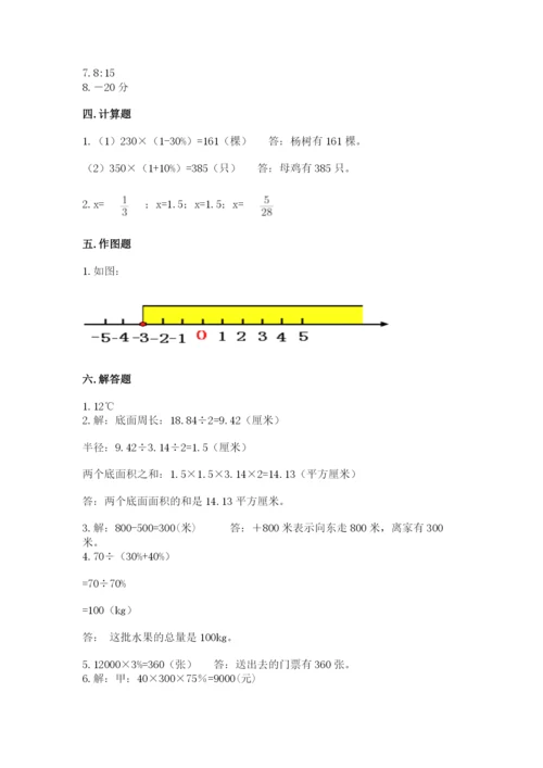 北京版六年级下册数学期末测试卷含答案（基础题）.docx