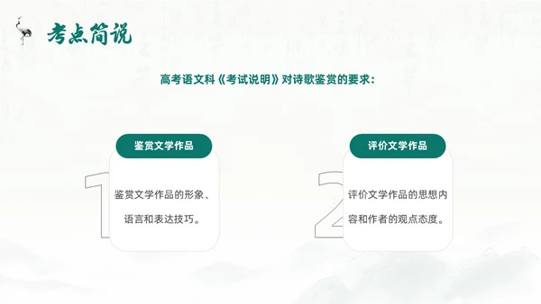 绿色水墨风语文高考诗歌鉴赏培训