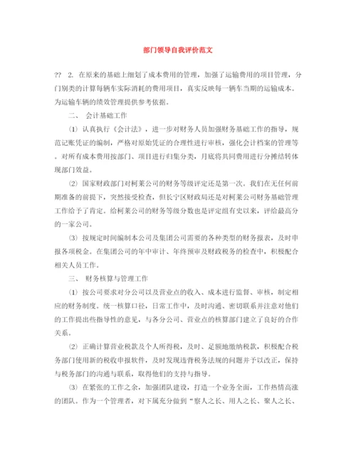 精编之部门领导自我评价范文.docx